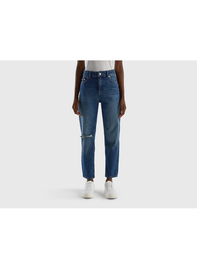 Cropped High-Waisted Jeans