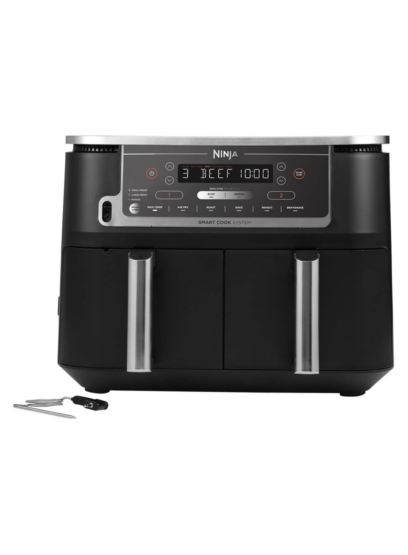 Foodi Max Dual Zone Air Fryer With Smart Cook System | 9.5L | 2 Drawers | 6 Functions | SYNC And Match Features | Dishwasher Safe | 9.5 L 2470 W AF451 Black