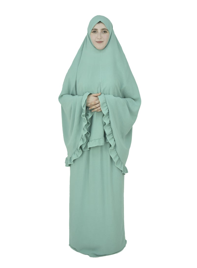 Two Piece Islamic prayer dress for girls kids and women -Prayer Clothes for girls and Muslim Women-Prayer Abaya For women and girls kids- Umrah essentials for women -Prayer dress women