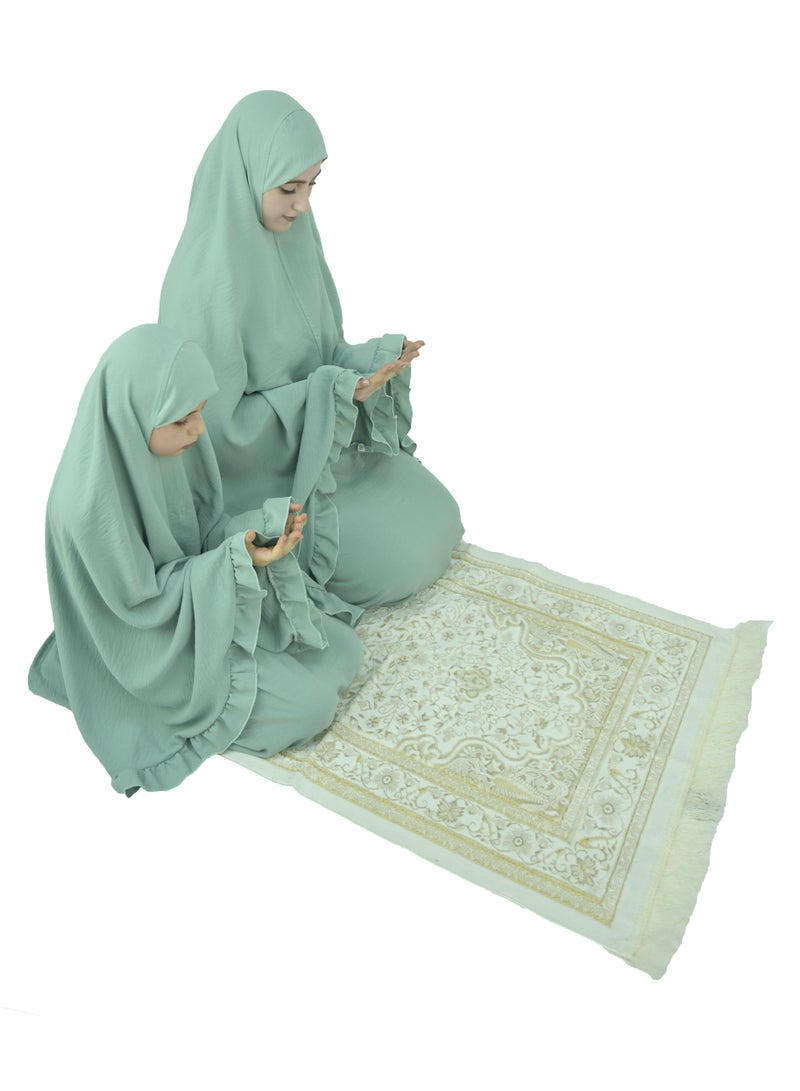 Two Piece Islamic prayer dress for girls kids and women -Prayer Clothes for girls and Muslim Women-Prayer Abaya For women and girls kids- Umrah essentials for women -Prayer dress women