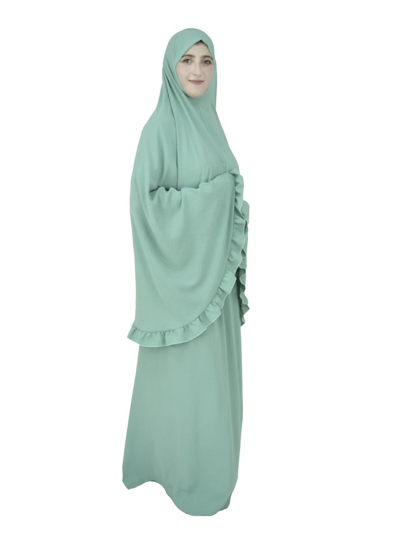 Two Piece Islamic prayer dress for girls kids and women -Prayer Clothes for girls and Muslim Women-Prayer Abaya For women and girls kids- Umrah essentials for women -Prayer dress women