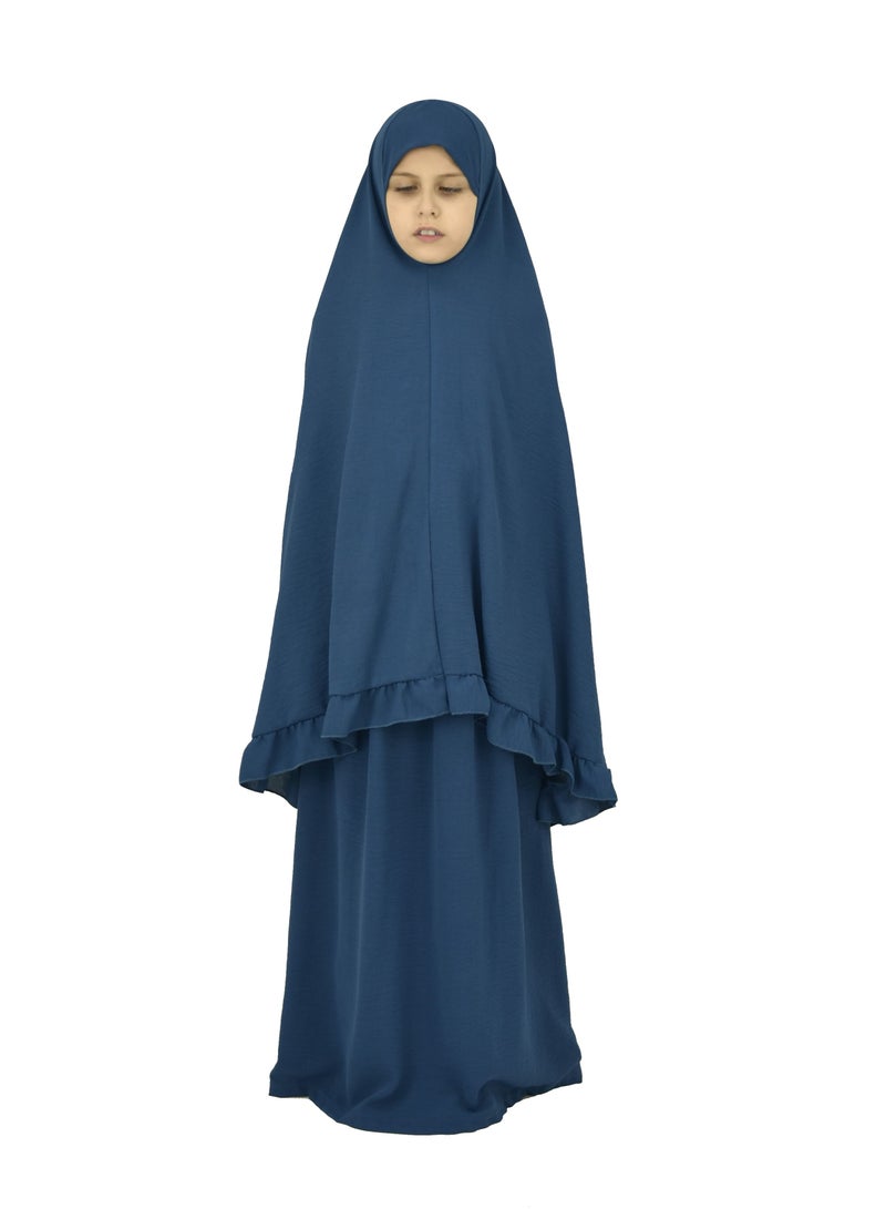 Two Piece Islamic prayer dress for girls kids and women -Prayer Clothes for girls and Muslim Women-Prayer Abaya For women and girls kids- Umrah essentials for women -Prayer dress women