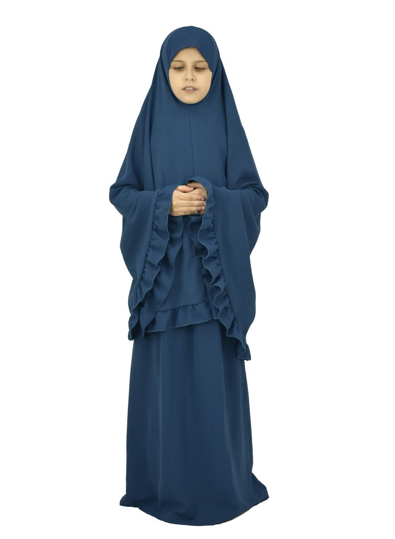 Two Piece Islamic prayer dress for girls kids and women -Prayer Clothes for girls and Muslim Women-Prayer Abaya For women and girls kids- Umrah essentials for women -Prayer dress women