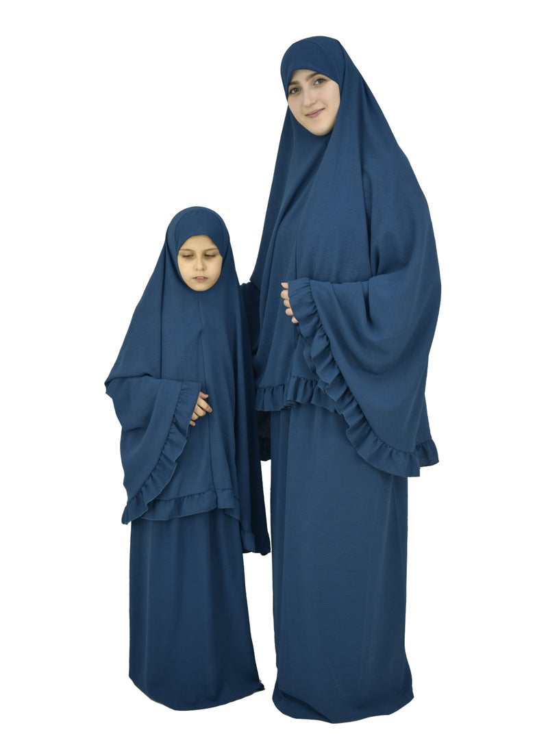 Two Piece Islamic prayer dress for girls kids and women -Prayer Clothes for girls and Muslim Women-Prayer Abaya For women and girls kids- Umrah essentials for women -Prayer dress women