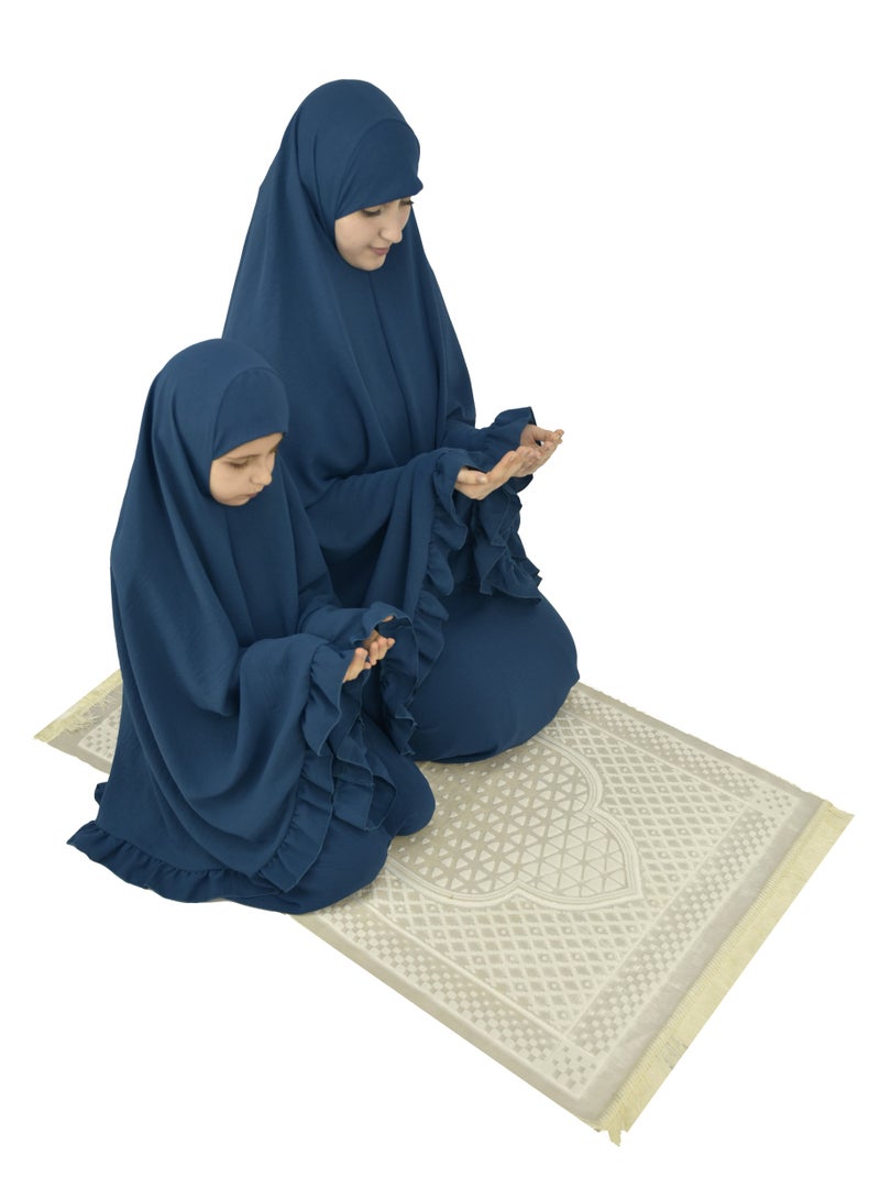 Two Piece Islamic prayer dress for girls kids and women -Prayer Clothes for girls and Muslim Women-Prayer Abaya For women and girls kids- Umrah essentials for women -Prayer dress women