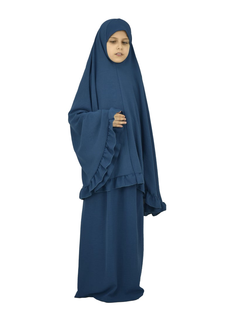 Two Piece Islamic prayer dress for girls kids and women -Prayer Clothes for girls and Muslim Women-Prayer Abaya For women and girls kids- Umrah essentials for women -Prayer dress women