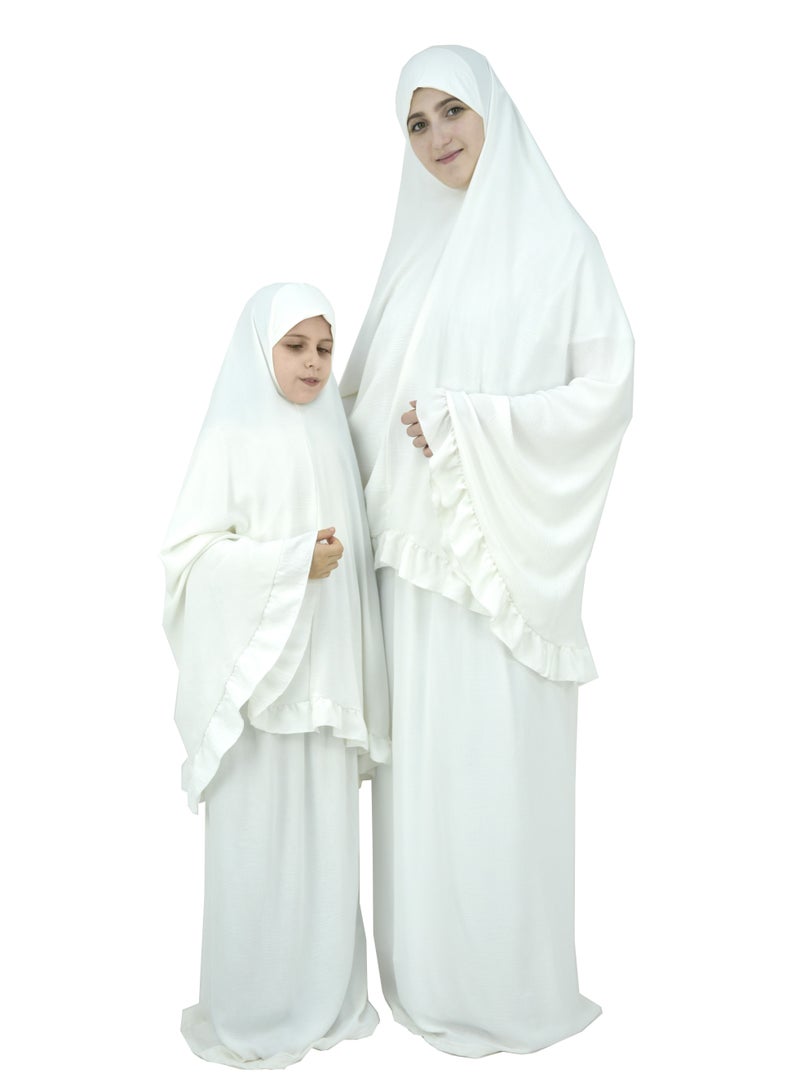 Two Piece Islamic prayer dress for girls kids and women -Prayer Clothes for girls and Muslim Women-Prayer Abaya For women and girls kids- Umrah essentials for women -Prayer dress women