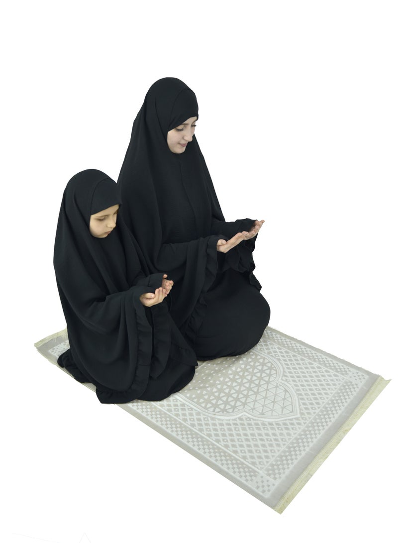 Two Piece Islamic prayer dress for girls kids and women -Prayer Clothes for girls and Muslim Women-Prayer Abaya For women and girls kids- Umrah essentials for women -Prayer dress women