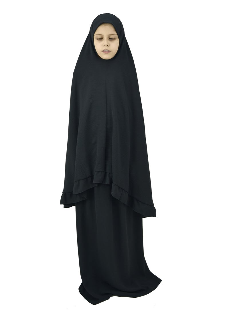 Two Piece Islamic prayer dress for girls kids and women -Prayer Clothes for girls and Muslim Women-Prayer Abaya For women and girls kids- Umrah essentials for women -Prayer dress women