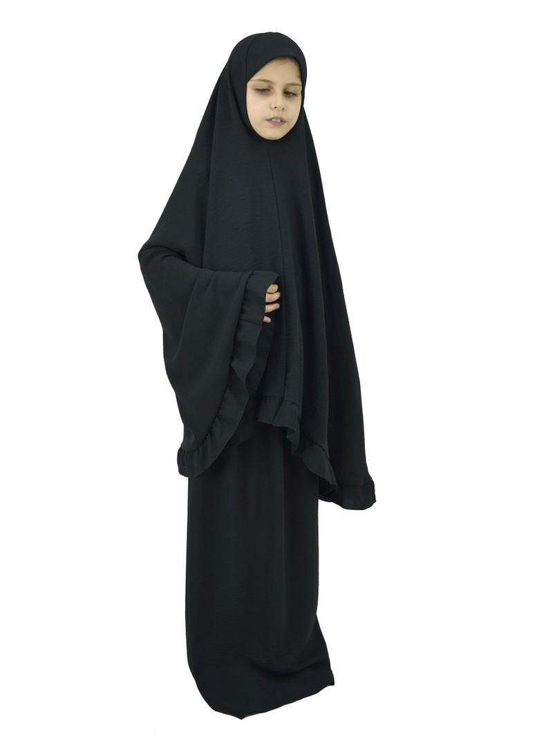 Two Piece Islamic prayer dress for girls kids and women -Prayer Clothes for girls and Muslim Women-Prayer Abaya For women and girls kids- Umrah essentials for women -Prayer dress women