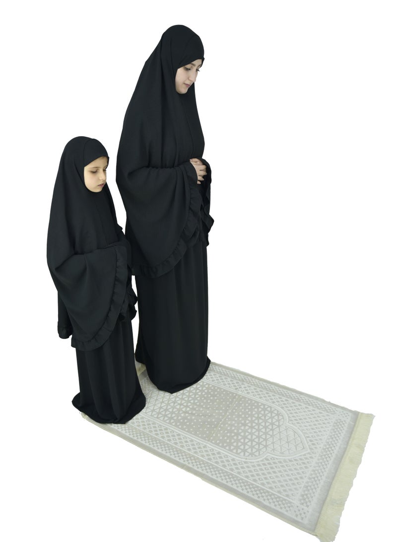 Two Piece Islamic prayer dress for girls kids and women -Prayer Clothes for girls and Muslim Women-Prayer Abaya For women and girls kids- Umrah essentials for women -Prayer dress women