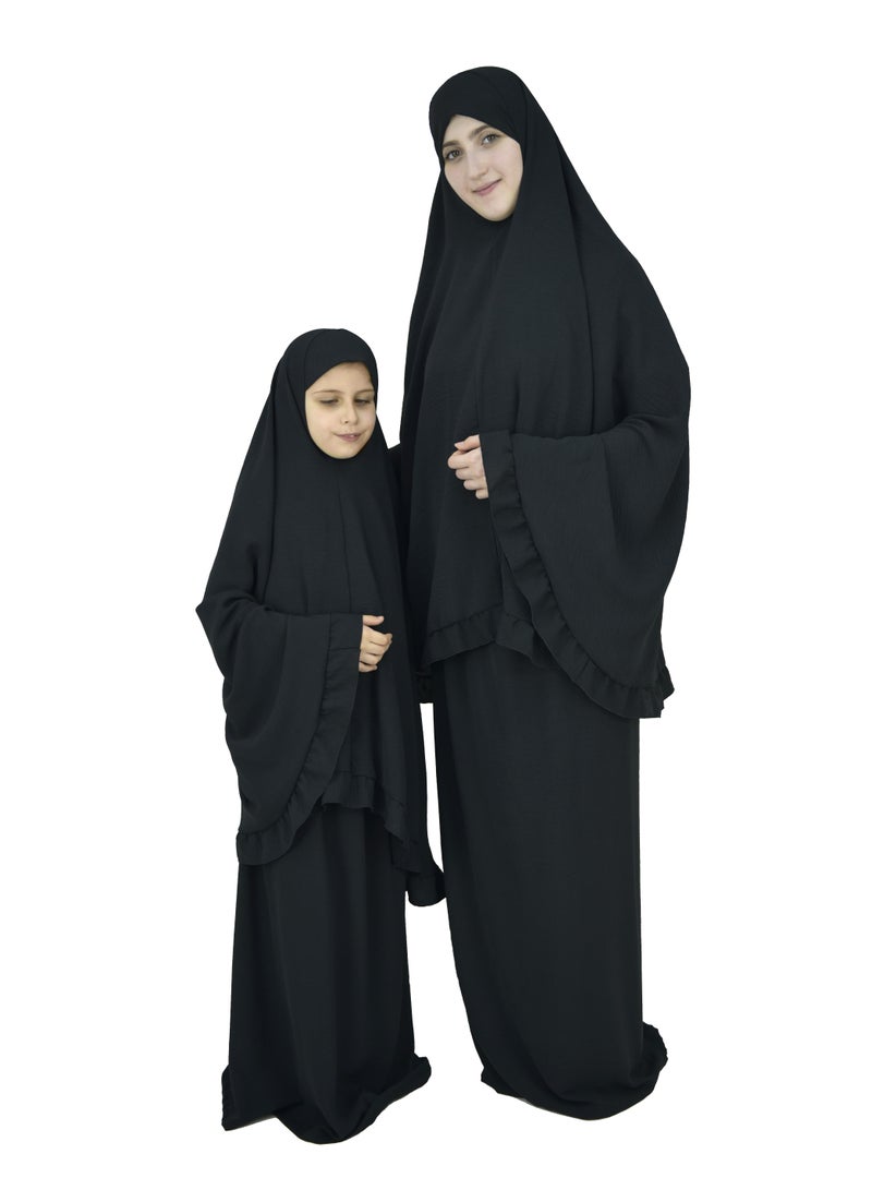 Two Piece Islamic prayer dress for girls kids and women -Prayer Clothes for girls and Muslim Women-Prayer Abaya For women and girls kids- Umrah essentials for women -Prayer dress women