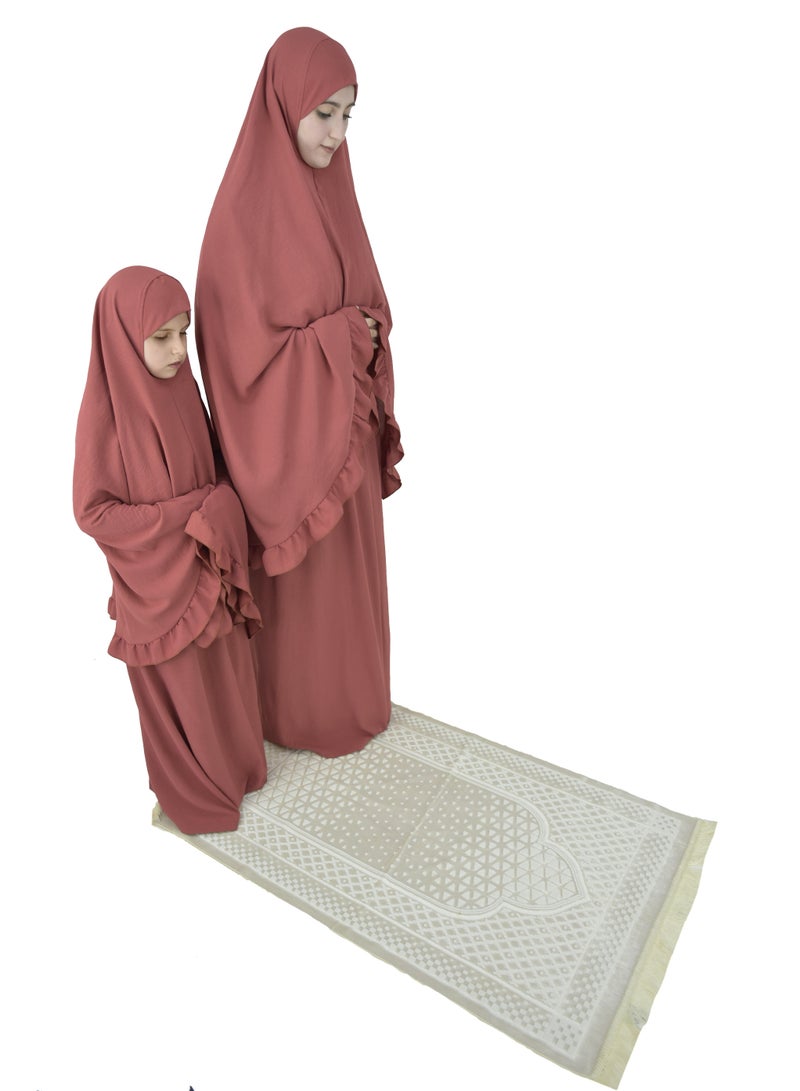 Two Piece Islamic prayer dress for girls kids and women -Prayer Clothes for girls and Muslim Women-Prayer Abaya For women and girls kids- Umrah essentials for women -Prayer dress women