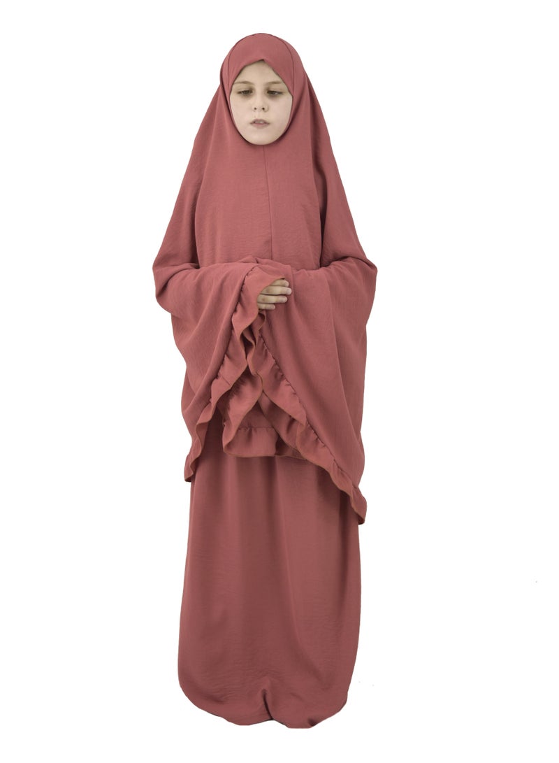 Two Piece Islamic prayer dress for girls kids and women -Prayer Clothes for girls and Muslim Women-Prayer Abaya For women and girls kids- Umrah essentials for women -Prayer dress women