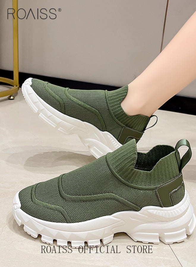 Women's Thick Sole Sneakers Women's Mesh Dad Shoes Women's Thick Sole Hollow Casual Shoes
