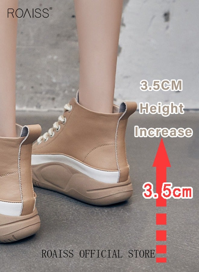 New Arrival High-Top Shoes Women's New Platform Thick-Soled Comfortable Lace-Up Casual Sports Shoes