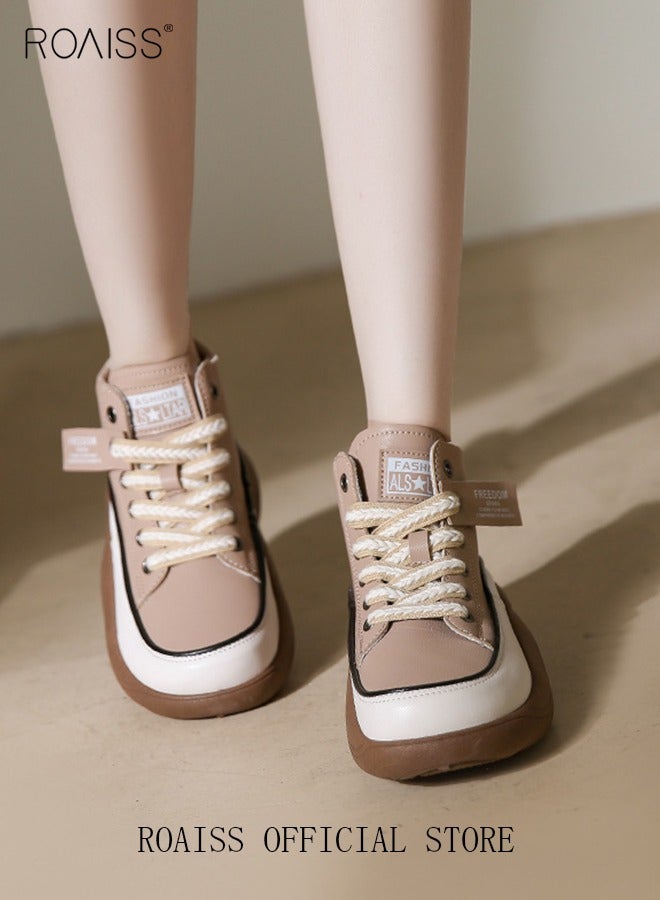 New Arrival High-Top Shoes Women's New Platform Thick-Soled Comfortable Lace-Up Casual Sports Shoes