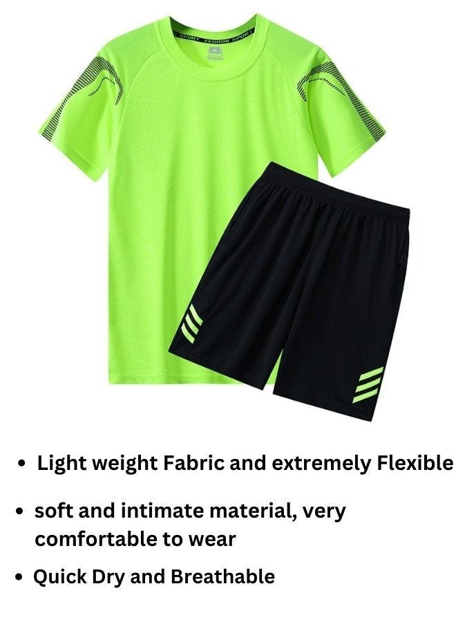 Men's Short and T-shirt Tracksuit Sports Suit Activewear Set