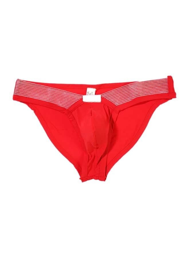 Men's Low Waist Underwear Thong Briefs Red