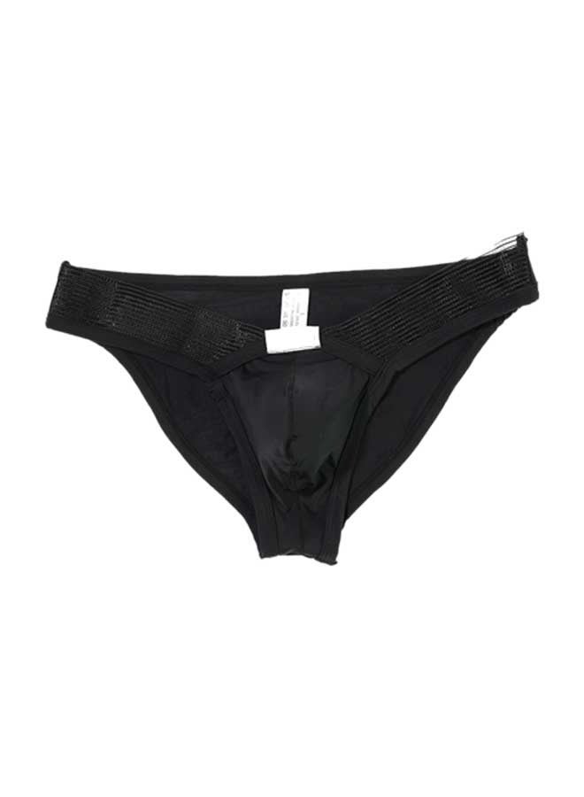 Men's Low Waist Underwear Thong Briefs Black