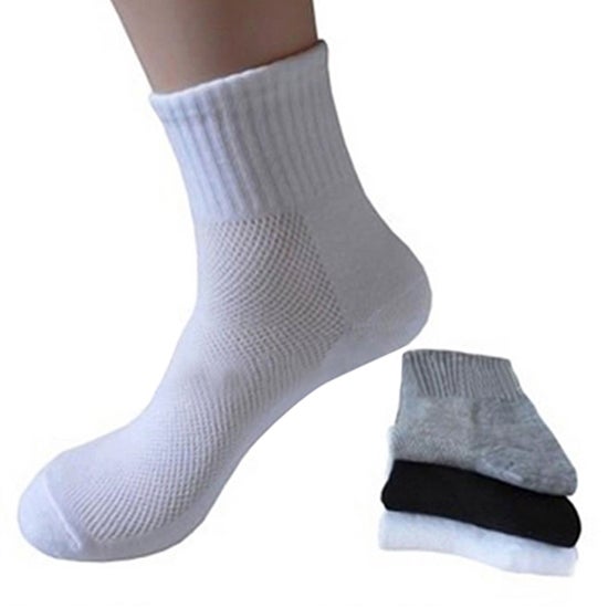 5 Pairs Men Business Breathable Socks Thermal Soft Cotton Blended Casual Sport Sock Grey