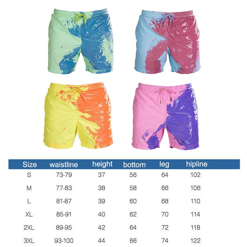 Classic Design Color Changing Swimming Shorts Yellow