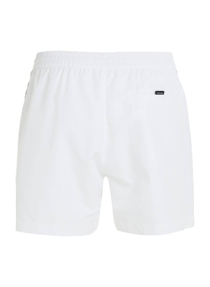 Calvin Klein Men's Swim Shorts - Medium Drawstring - Swimwear - Polyester , White