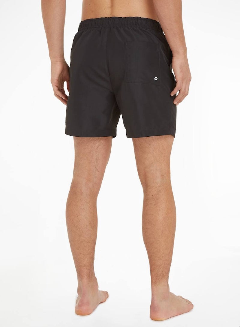 Calvin Klein Men's Swim Shorts - Medium Drawstring - Swimwear - Polyester , Black