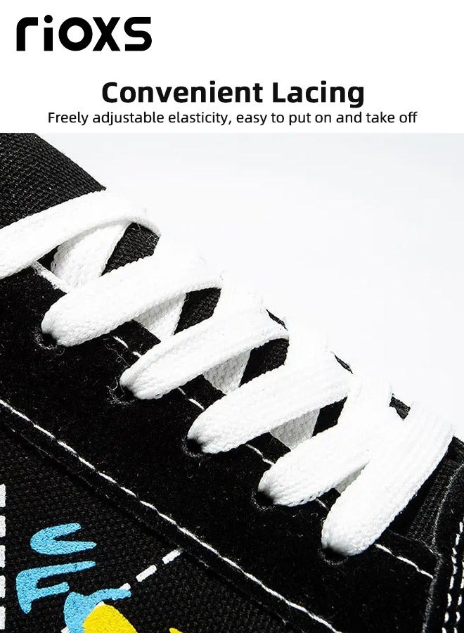 Men's Casual Canvas Low Top Sneakers, High-quality Lace Up Lightweight Breathable Shoes, Fashionable Comfortable Flat Shoes with Non-slip Sole, Sporty Outdoor Trainers, Suitable for Various Activities