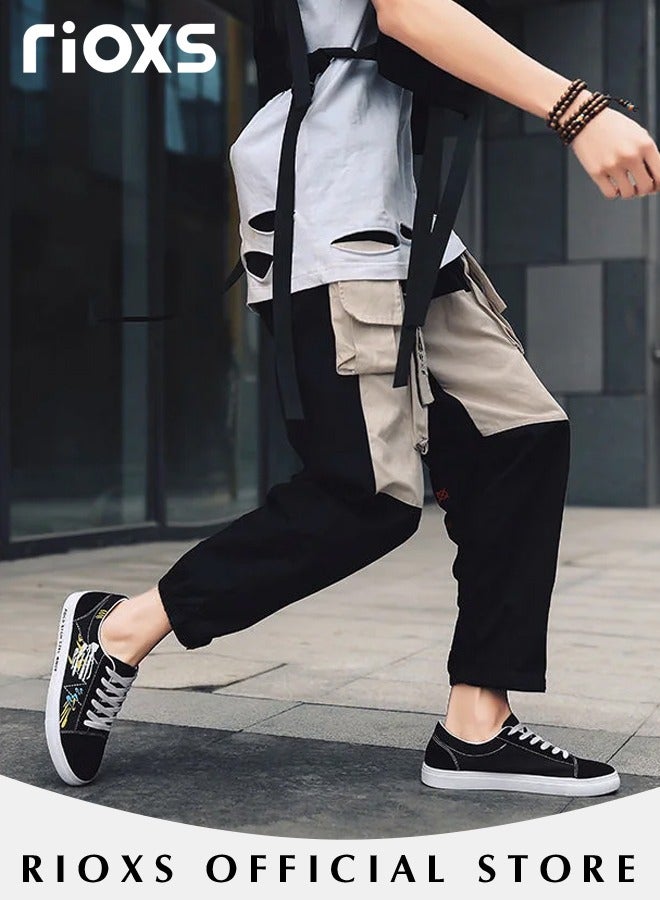 Men's Casual Canvas Low Top Sneakers, High-quality Lace Up Lightweight Breathable Shoes, Fashionable Comfortable Flat Shoes with Non-slip Sole, Sporty Outdoor Trainers, Suitable for Various Activities