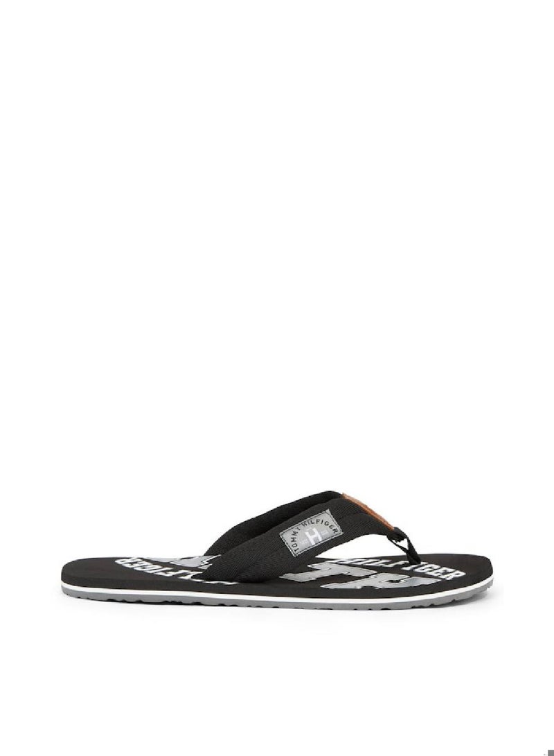 Men's Beach Sandals Flip Flops, Black