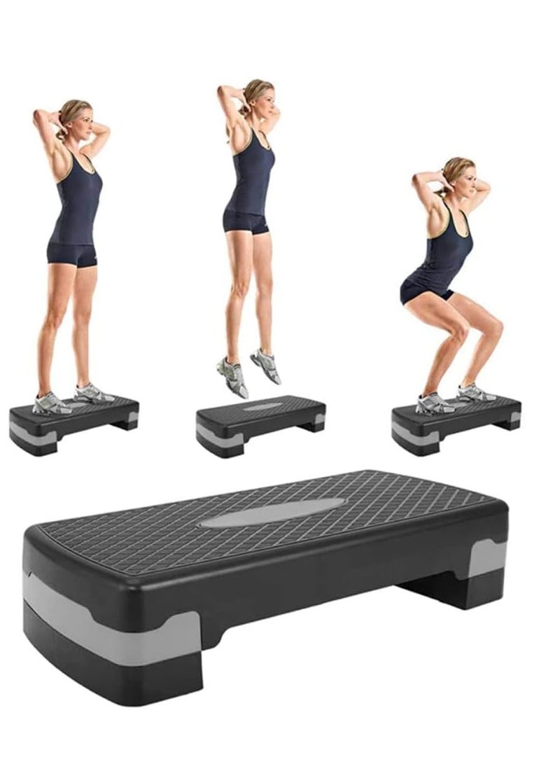 Spall Fitness Aerobic Step Exercise Step Full And Compact Sizes Workout Deck With Adjustable Riser Height And Non Slip Textured Surface