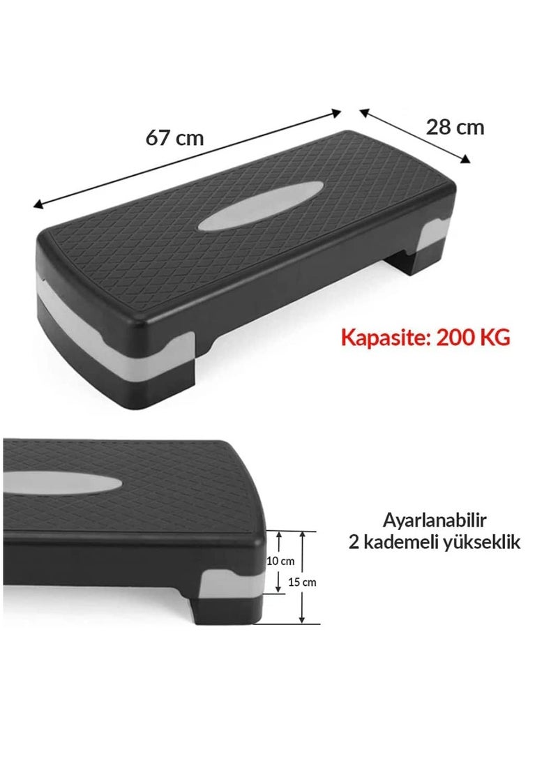 Spall Fitness Aerobic Step Exercise Step Full And Compact Sizes Workout Deck With Adjustable Riser Height And Non Slip Textured Surface