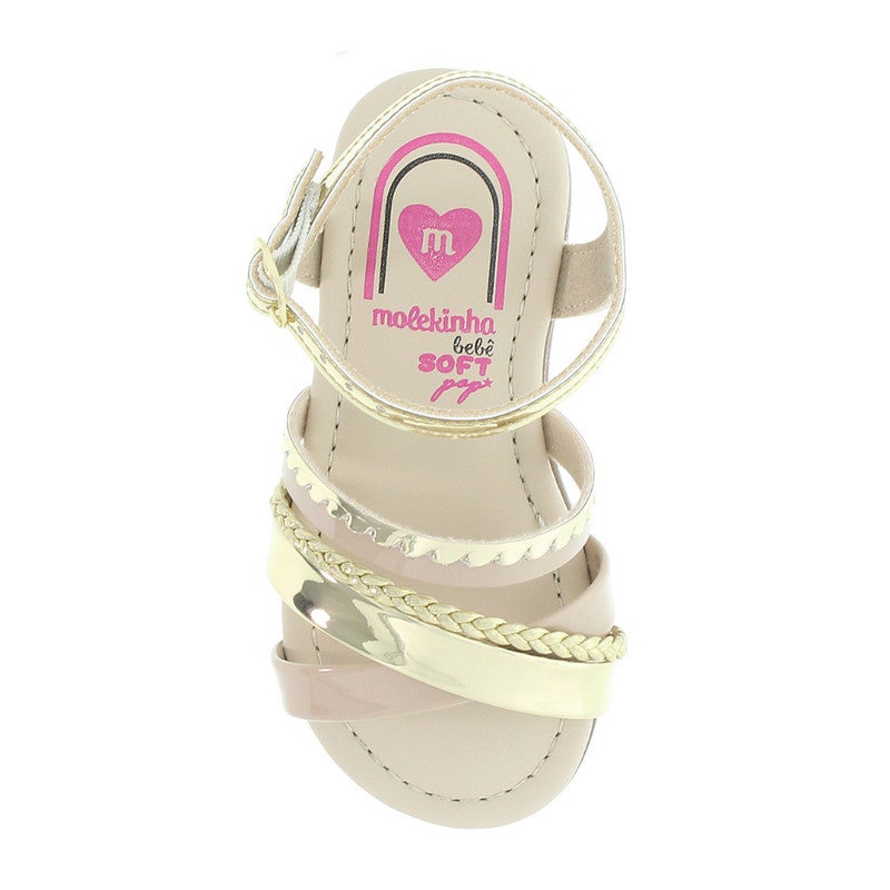 Girls Metallic Lightweight Casual Sandals Gold/Beige