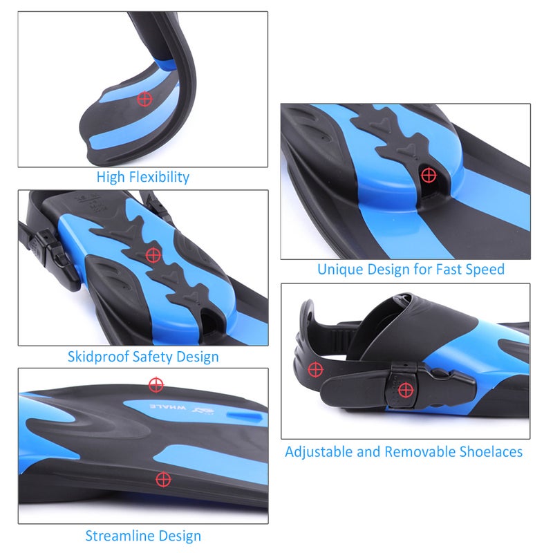 Snorkel Goggles With Pair Of Swimming Fins 52.0x27.8x1.0cm