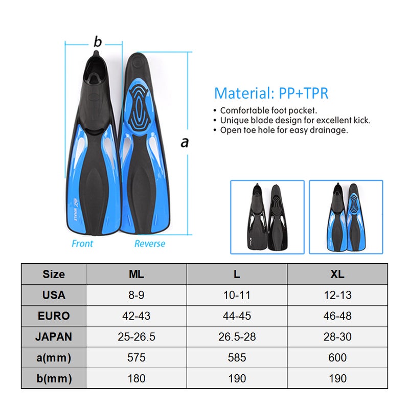 Snorkel Goggles With Pair Of Swimming Fins 70.0x27.8x0.1cm