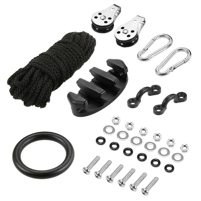 Trolley Kit With Rope Cleat Pulley Rigging Ring For Kayaks Canoes 24.0x7.0x4.0cm