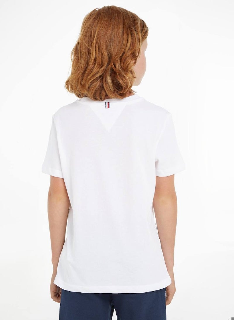 Boys' Essential Organic Cotton T-Shirt, White