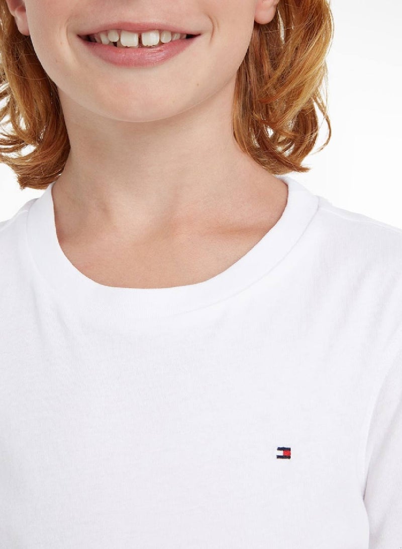 Boys' Essential Organic Cotton T-Shirt, White
