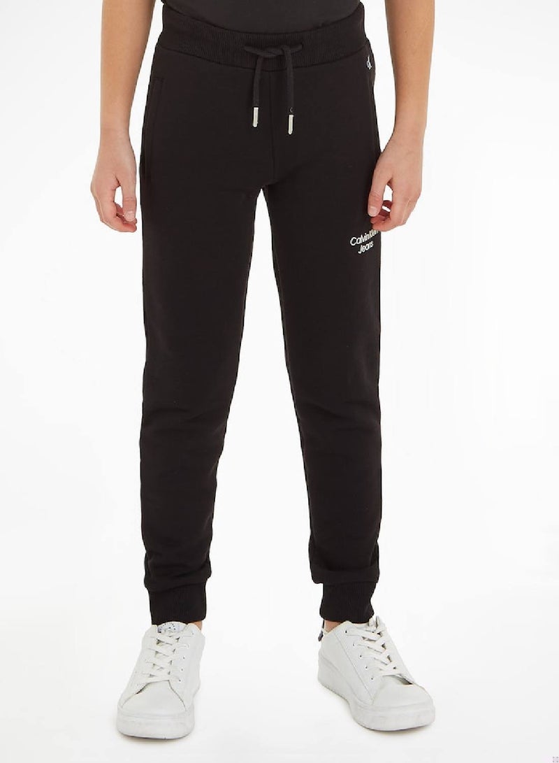 Calvin Klein Jeans Kids, Boys' Sweatpants - Sportswear - Cotton , Black