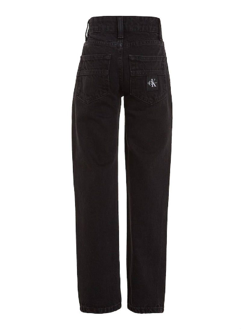 Calvin Klein Jeans Kids, Boys' Jeans - Straight Leg  - Casual Bottoms - Cotton , Black