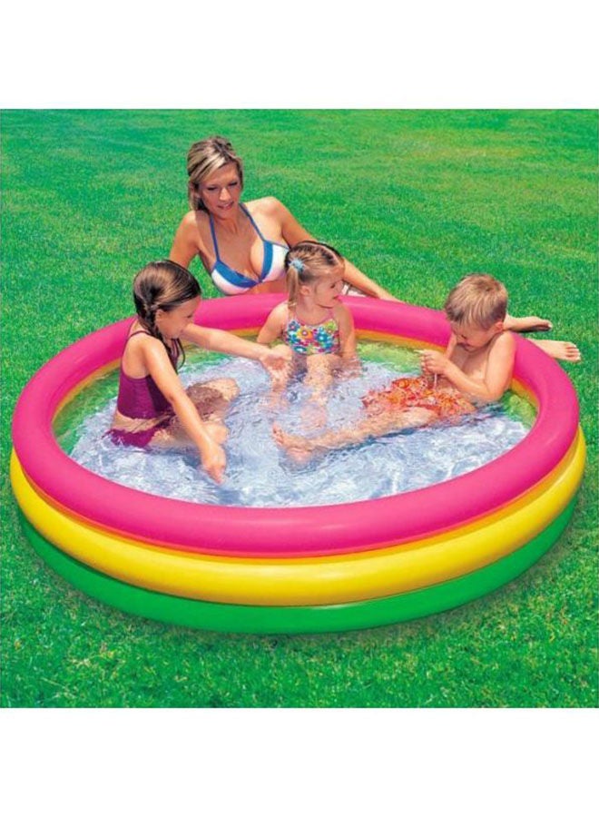 3 Ring Portable Inflatable Lightweight Compact Circular Swimming Pool 86x25cm