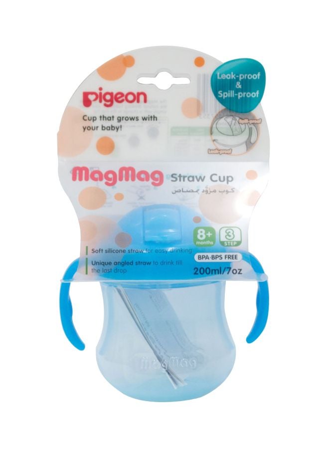 Mag Spout Staw Cup Leak And Spill Proof For Baby 200 Ml 8M+ - Sky Blue- 15735