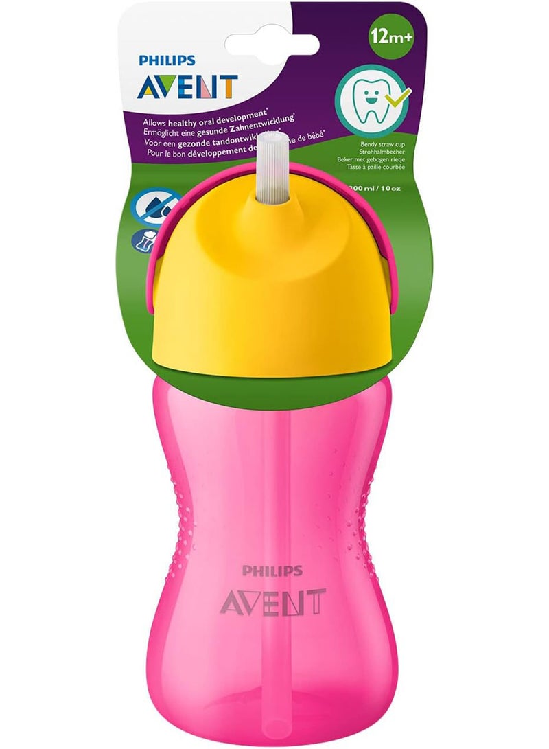 Sippy Cup For Toddlers And Babies, 300Ml/10Oz, Bpa Free (Model Scf798/02) - Pink And Orange