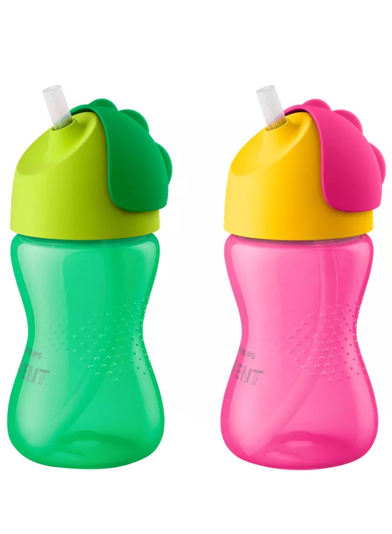 Sippy Cup For Toddlers And Babies, 300Ml/10Oz, Bpa Free (Model Scf798/02) - Pink And Orange