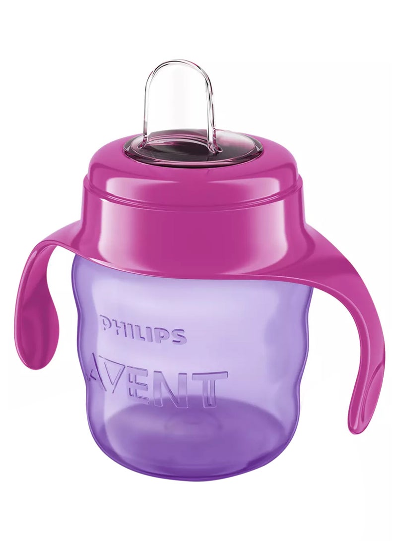 Classic Baby Training Soft Silicone Sippy Cup 6M+, 200 Ml - Purple And Pink