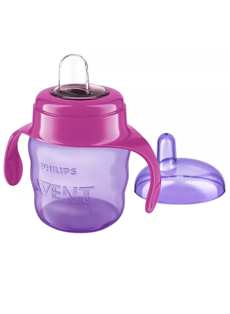 Classic Baby Training Soft Silicone Sippy Cup 6M+, 200 Ml - Purple And Pink