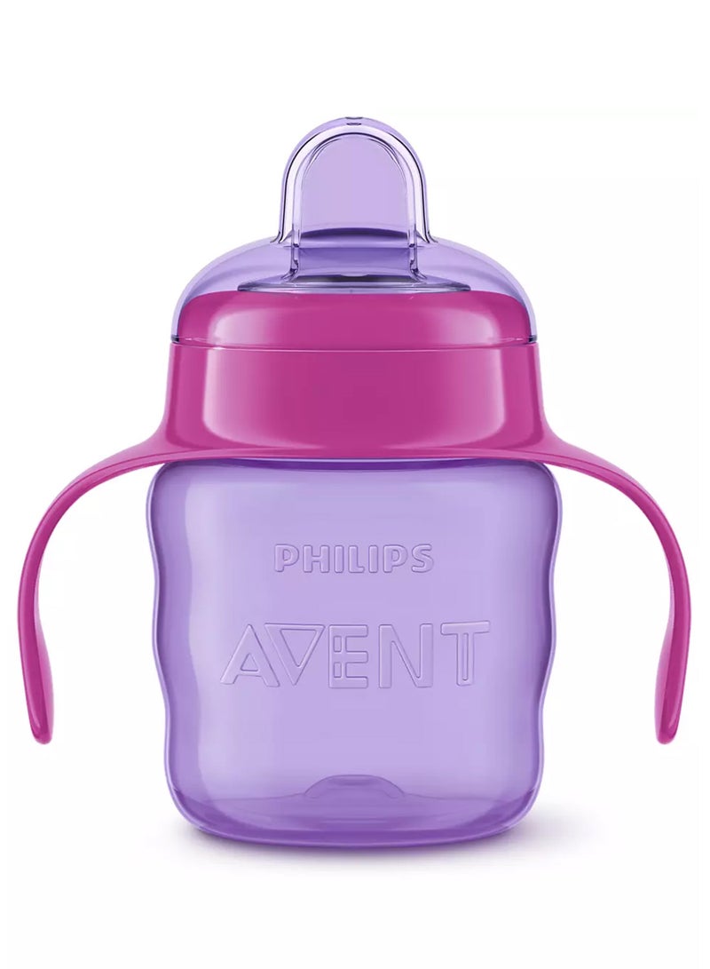 Classic Baby Training Soft Silicone Sippy Cup 6M+, 200 Ml - Purple And Pink