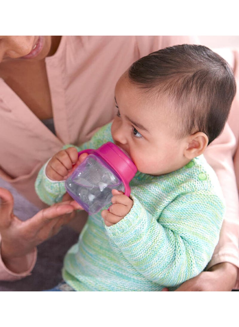 Classic Baby Training Soft Silicone Sippy Cup 6M+, 200 Ml - Purple And Pink