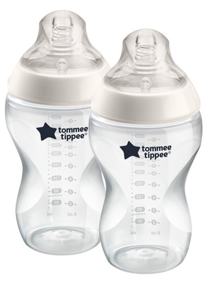 Pack Of 2 Baby Closer To Nature Feeding Bottle 340 ML - White